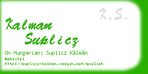 kalman suplicz business card